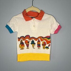 Vintage Chalk Duster Toddler Ice Cream Polo 2T